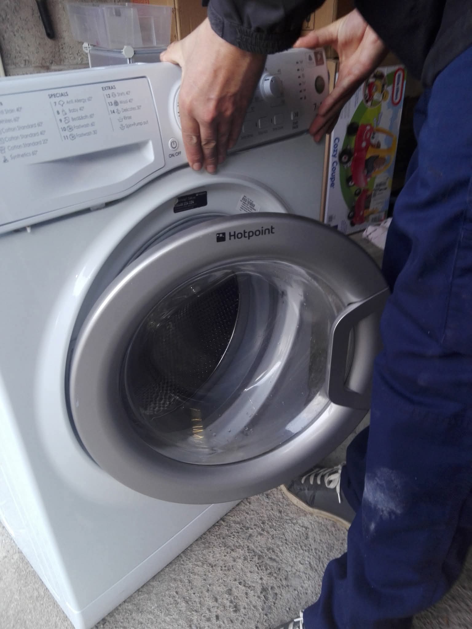 Washing machine seal refitted — after repair